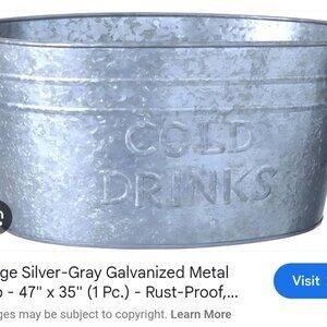 COLD DRINKS galvenized ice bucket tub party